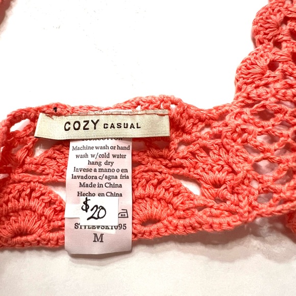 Crochet peach halter top Sz M & L - Picture 3 of 11